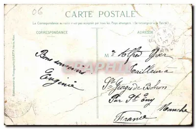 Monte-Carlo — Ogród, Grupa kokosów — Wydawnictwo Gilette, Nizza — Rewers
