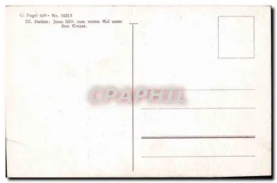 Jesus caindo pela primeira vez sob a cruz — G. Fugel KM Nr. 16213 — Verso