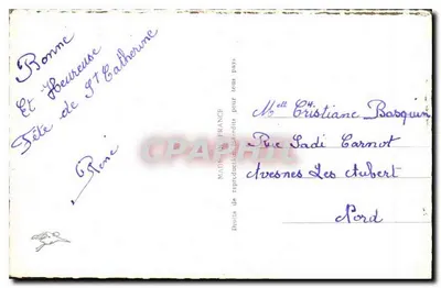Donna sorridente con mazzo di rose — n° 407 — Verso