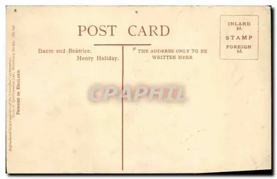 Dante e Béatrice — Henry Holiday — série 58, Ed. Spottiswoode & Co. — Verso