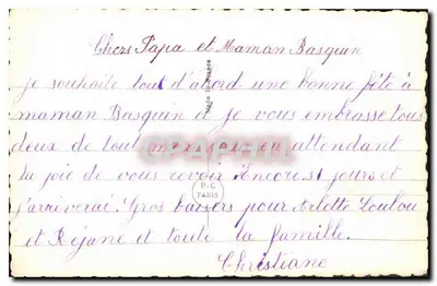 Rodzina czytająca książkę — scena z życia — PC Paris 2419 — Rewers