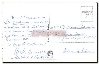 Sainte-Catherine — młody para z bukietem róż — wydawca Sainte-Catherine, n°3153 — Rewers
