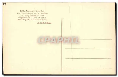 Campo frente a la Ciudad — Fragmento de la Vista de Berlín — Bibliothèque de Versailles, Van Blarenberghe et Ch. Cozette — Reverso