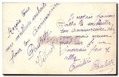 Mulher em vestido e colar de pérolas — com ramo de flores — editor P.C. n° 2871 — Verso