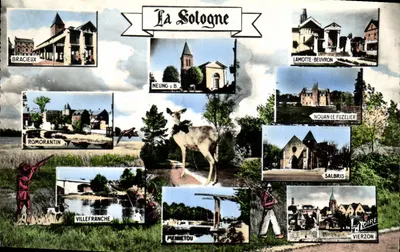 Bilhete postal antigo La Sologne Bracieux Lamotte Beuvron Romoratin Villefranche Salbris
