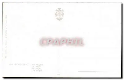 Anjo com trombeta — ilustração religiosa — editor Pr. tier. P. Gussi & Figlio, n° 598 — Verso