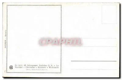 Natividade — pintura de M. Schongauer — edição GFCGKM, série Nr. 2220 — Verso