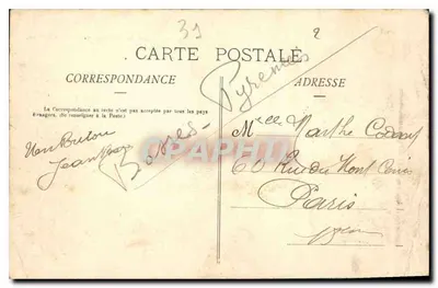 Pau — Pałac Narodowy widziany z Wielkiego Parku — Les Pyrénées Illustrées, nr 917 — Rewers