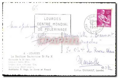 A Basílica Subterrânea São Pio X — Centro Mundial de Pelerinagem — Edição Quinault, Lourdes — Verso