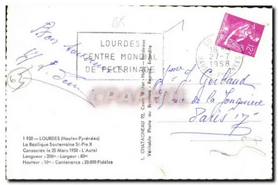 Bazylika podziemna św. Piotra — Lourdes — Wydawca Elcée — Rewers