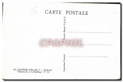Lourdes — Plac i Bazylika — S.G.D.G. Francuska — Rewers