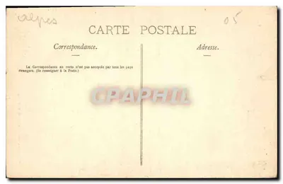 Os Alpes (Vale da Ubaye) — Cachoeira de Costephané alimentando a Usina Elétrica do Sautzet — Giché Péruin, n°1254 — Verso