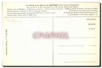 Góry Queyras — W Górze Queyras — Kolekcja Robvé, nr 11 (28 500) — Rewers