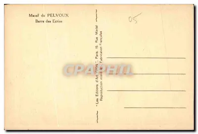 Massif du Pelvoux — Barre des Écrins — Wydawnictwo Sztuki Yvon, Paryż — Rewers