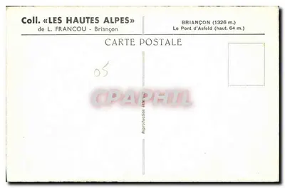 Most Asfeld — BRIANÇON (1326 m.) — Kolekcja «Les Hautes Alpes» L. Francou — Rewers