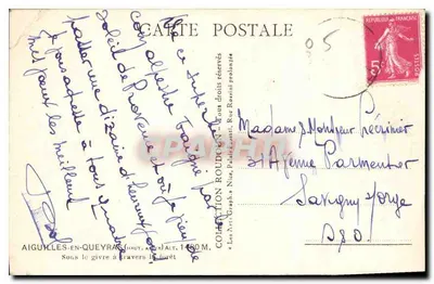 Aiguilles-en-Queyras (Hoog-Alpes) — Onder het ijs door het bos — Collectie Roudy — uitgever «Les Arts Graphiques» — Achterkant