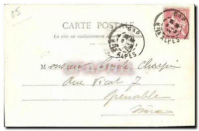 Oisans - Les Gauchoirs e a Muselle — Cliché J. G. - L. Pons, papetier-editora, Grenoble — Verso