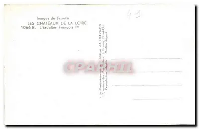 Castello di Blois — Le Scale di François — Editore Art Raymond, n° 1066 B — Verso
