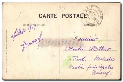 Beaume-les-Messieurs (Jura) — Cascadas y Entrada a las Cuevas — Ed. Cler, Lons-le-Saunier — Reverso
