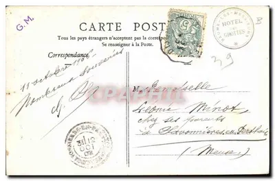 Beaume-les-Messieurs (Jura) — Cascades et entrée des Grottes — Édition G. B., Lons-le-Saunier — Verso