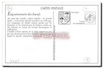 Interior nos Landes (Lou Pächedeûy) — Engorda de bois — F. Bernéde, fot. Arjuzanx (Landes) — Verso