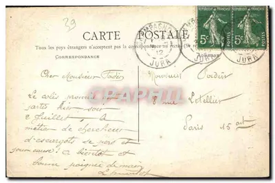 La Commère de Sirod — Jura-Touriste — Edit. Bourgeois Frères, Chalon-sur-Saône — Verso