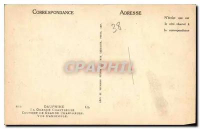 Grande Chartreuse — Vista geral — Lévy e Neudorff, imp. Paris — Verso