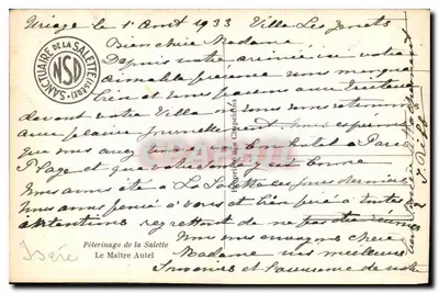 Capella di La Salette — Santuario di La Salette — editore sconosciuto, numero di serie non visibile — Verso