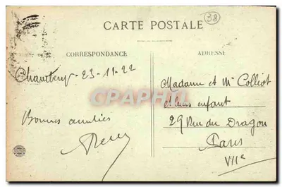 Dauphiné — okolice ALLEVARD-les-BAINS (Isère) — maszt maszt Sept-Laus — jezioro Cotepen i Wielki Wzgórze Belledonne — zbiór L. Grimal & Charanet — Rewers