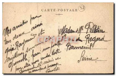Grenoble — Vista generale e le Alpi — editore sconosciuto, n° di serie 100.1 — Verso