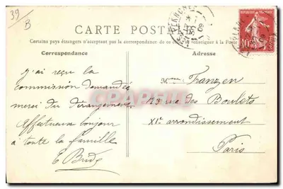 Wycieczka na Hérisson — Duży Skok — B. F., Paryż, n° 465 — Rewers