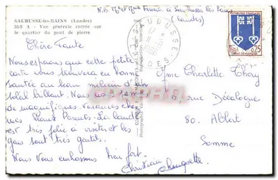 Saubusse-les-Bains — Ogólny widok wejścia do dzielnicy mostu kamienianego — G. Givry — Rewers