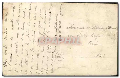 Junge Frau in gestreiftem Kleid — Verlag P-C Paris, Nr. 6 — Rückseite