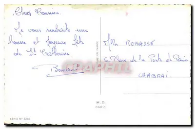 Casal abraçado — cena de Santa Catarina — M.D. Paris, série n° 3360 — Verso