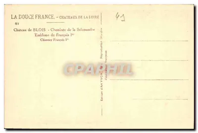 Zamek w Blois — kominek Salamandry — emblemat Franciszka I — Rewers