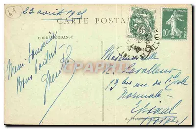 Bilhete postal antigo Castelo de Blois vista geral lado sul — Verso