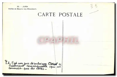 バーム＝レ＝メッシエール渓谷 — ジュラ地方 — 発行者 Cl. T. C. F. — 裏面