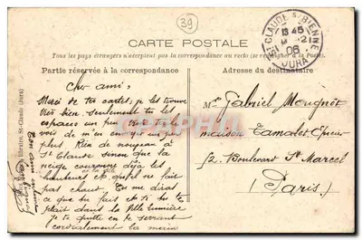 Cachoeira da Evalude — O chapéu de policial — St-Claude, Jura — Verso
