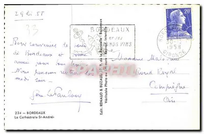 Katedra św. Andrzeja w Bordeaux — widok z przodu — Dany — Rewers