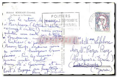 Most nad Garoną — Bordeaux — Éd. La Cigogne, n° 33.063.62 — Rewers