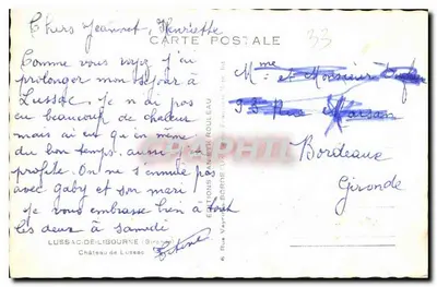 Zamek w Lussac — Gironde — Wydawnictwo Anetx Rouleau — Rewers