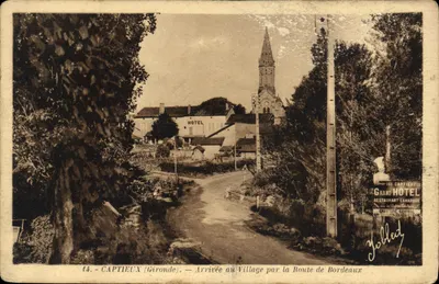 Captieux (Gironde) — Chegada ao vilarejo pela Estrada de Bordeaux — Jolled