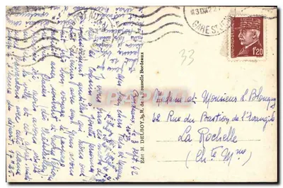 Bordeaux — Plaza de los Quinconces — editor Dellboy, n°51 — Reverso