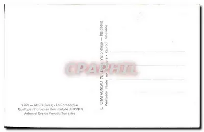 Adam i Ewa w Raju Ziemi — Katedra w Auch (Gers) — L. Chatagneau, seria 2.920 — Rewers