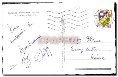 Puente sobre la Garona — Bordeaux (Gironde) — La Cigogne, n° 33.999.22 — Reverso