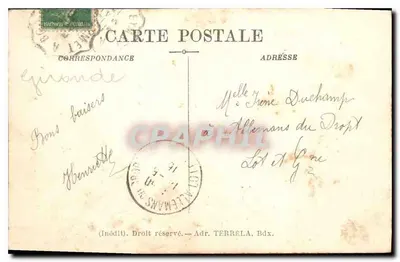 Bordeaux — Katedra św. Andrzeja — Karta poety gaszkoniego TERRÉLA — Rewers