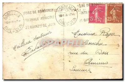 Bordeaux — Wejścia i wyjścia portów des Angles — M. D. — Rewers