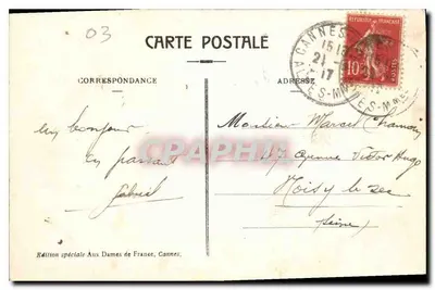 CANNES - Anse de la Napoule i Estérel — Wydanie specjalne Aux Dames de France, Cannes, nr 8 — Rewers