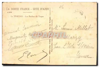 Les Rochers du Trayas — vue côtière — Édition d'Art YVON, n°4/305 — Reverso