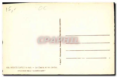 Monte-Carlo la nuit — Le Casino et les Jardins — Rella — Reverso